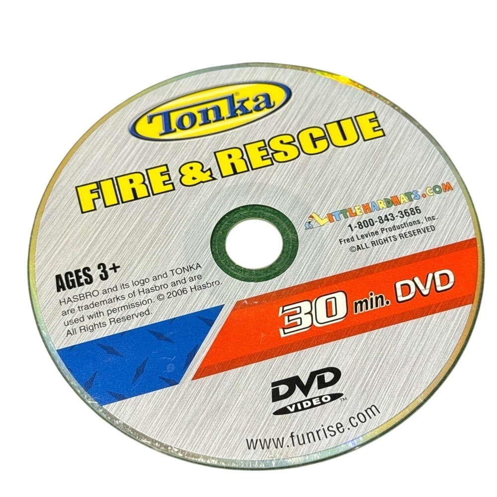 Tonka Fire & Rescue DVD 30 Minute Kids Emergency Vehicle Movie 2006 Hasbro Disc